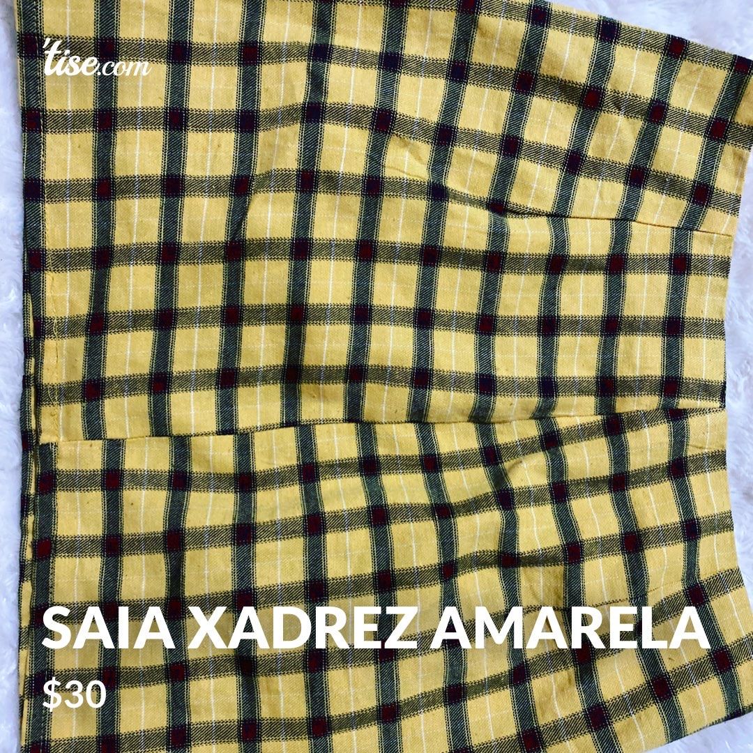 Saia amarela xadrez cheap