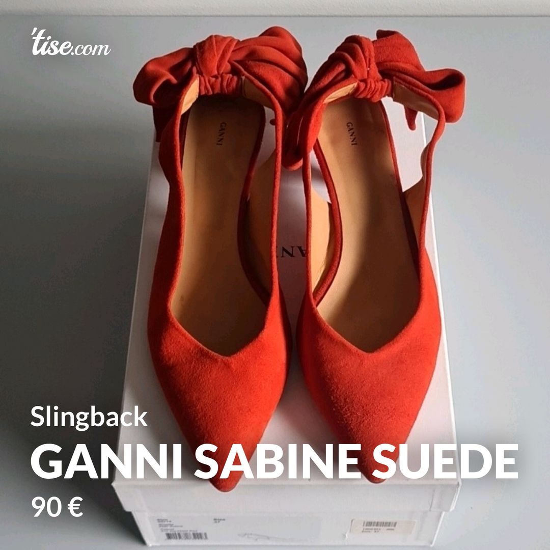 Ganni sabine cheap suede slingback pumps