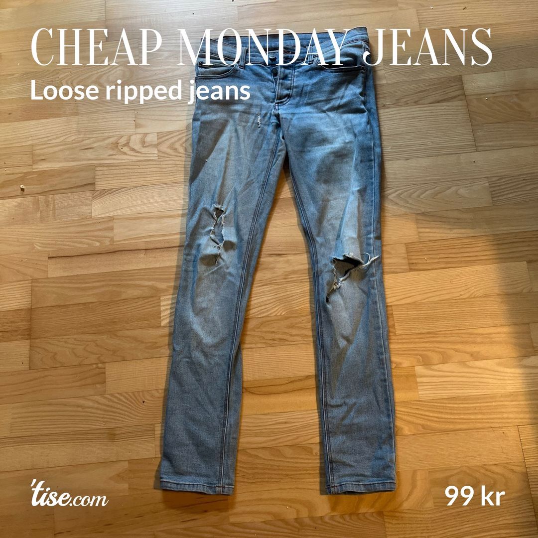 Cheap monday 2024 ripped jeans