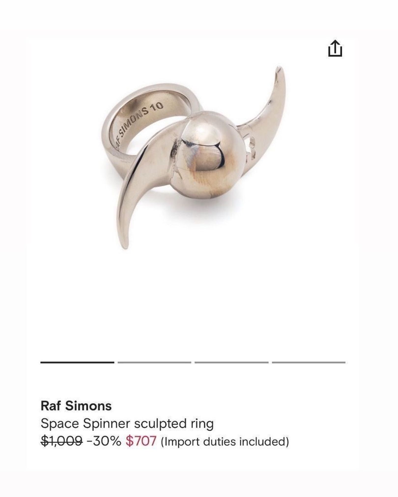 RAF SIMONS リングシルバー