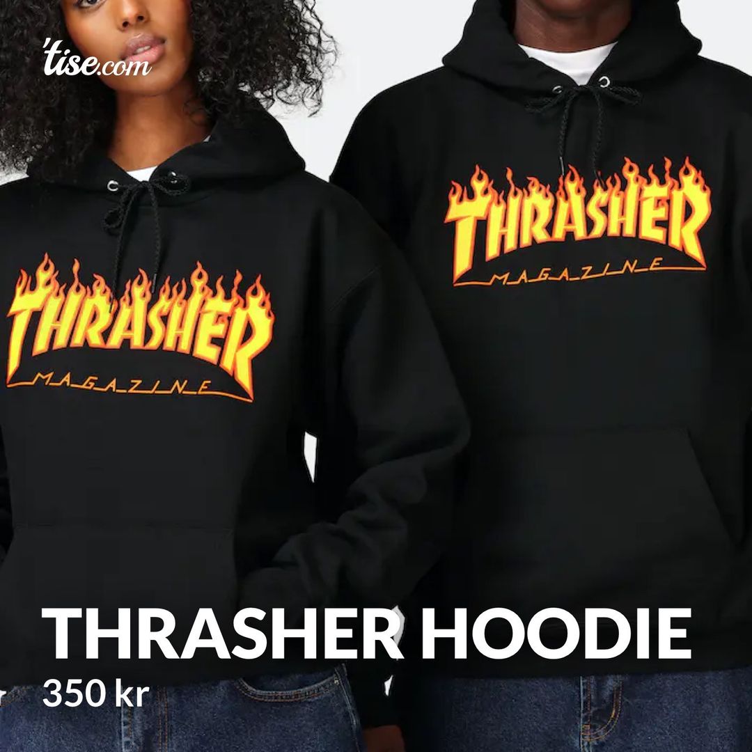 Svart thrasher hoodie sale