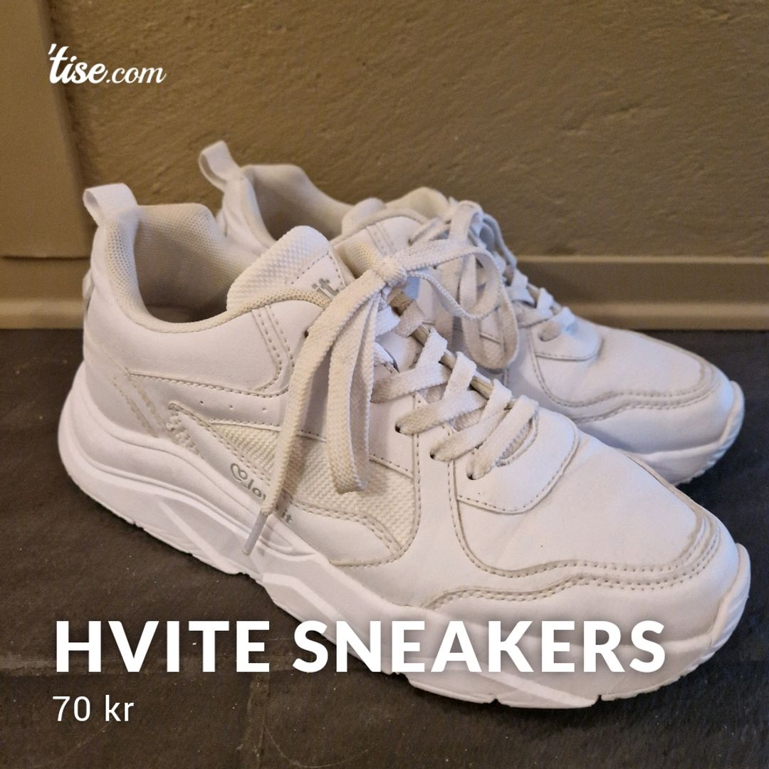 Hvite store chunky sneakers