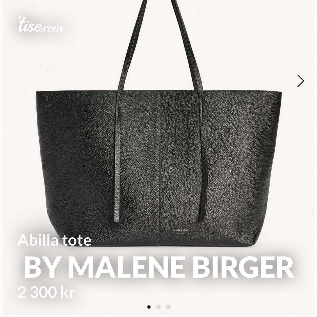 By Malene Birger Black Abilla Grainy Leather Tote