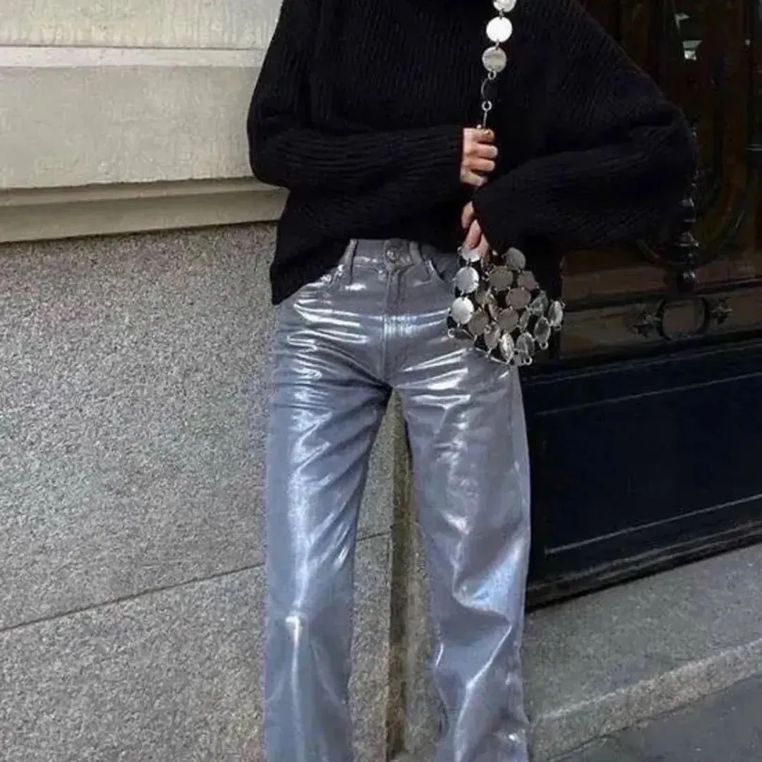 Zara metallic jeans Tise