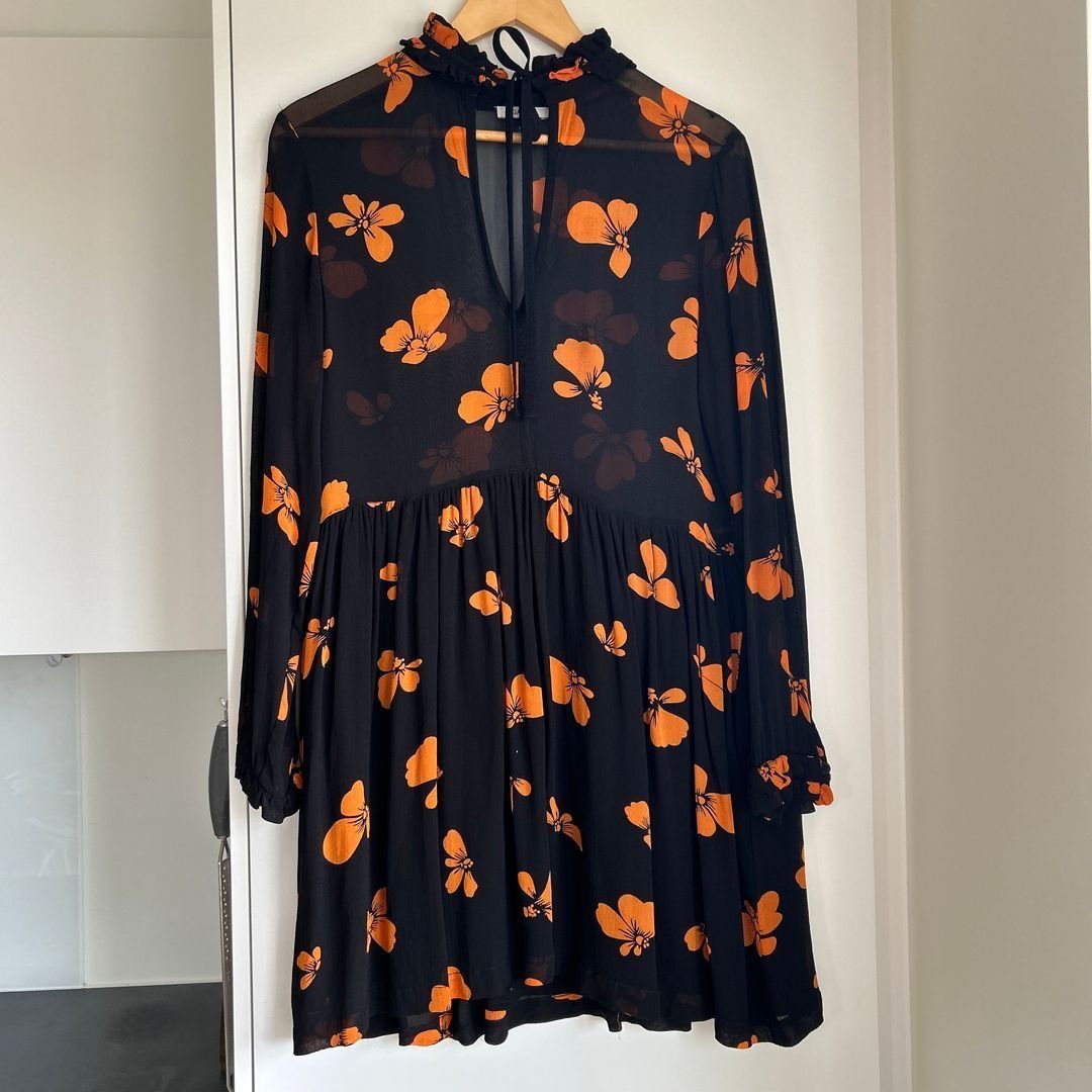 Ganni fairfax georgette kjole sales